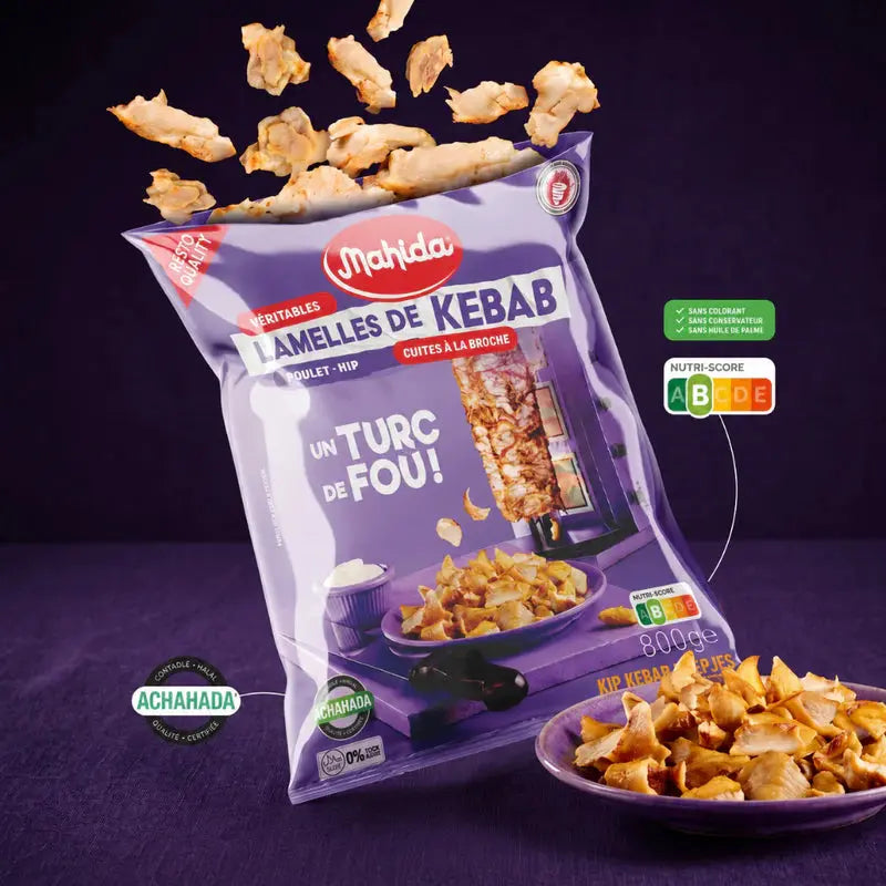 Lamelles Kebab Poulet Broche 800g – Mahida Food Halify